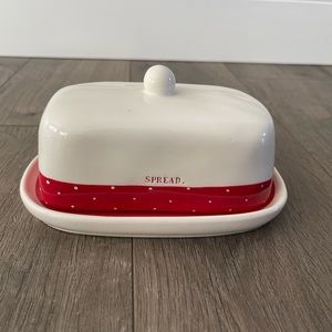 Rae Dunn Holiday Butter Dish says Spread